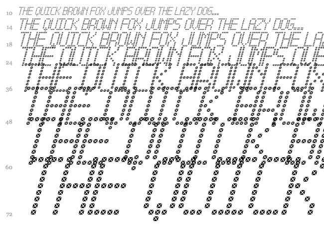 Cross Led TFB font waterfall